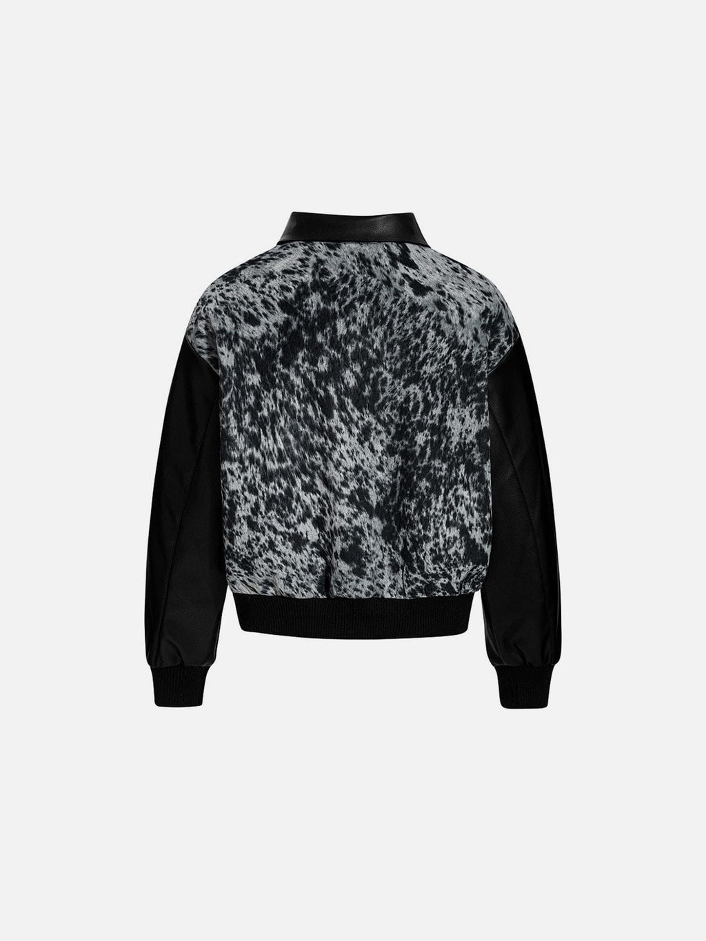 Aelfric Eden Leopard Panel Faux Leather Jacket