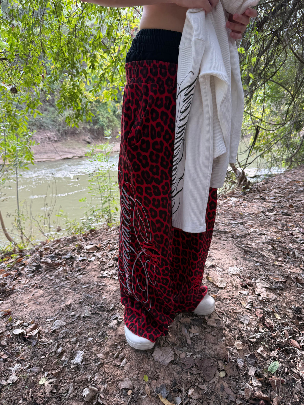 "signature" sweats red cheetah